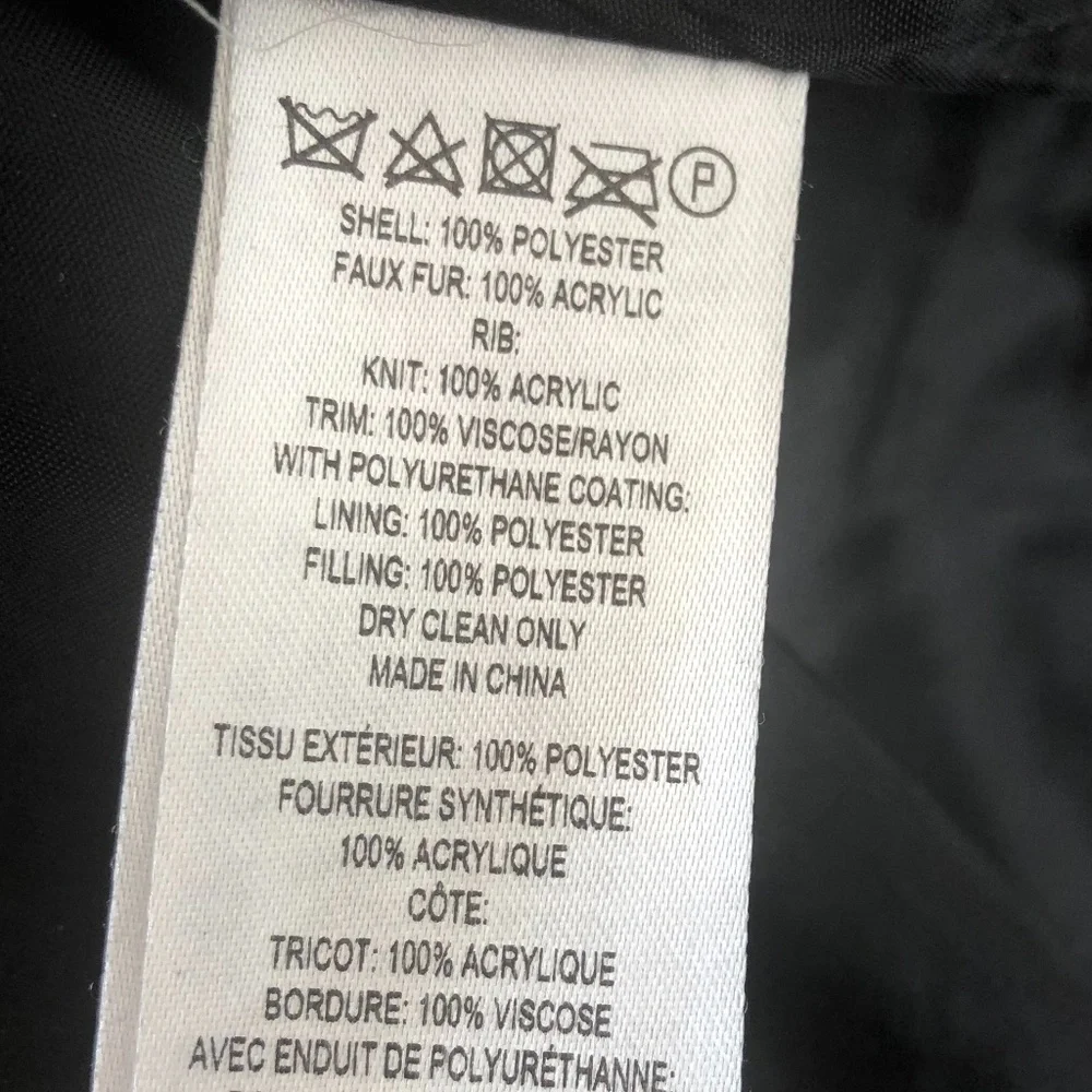 French Connection Black Puffer Coat w/ faux fur Collar - Picture 10 of 10
